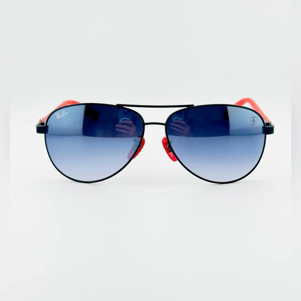 Ray-Ban Scuderia Ferrari Sunglasses RB8313-M Black Frame Gradient Mirror Lenses